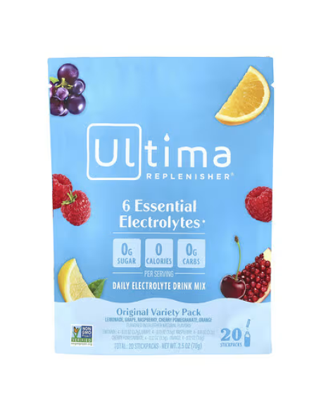 Ultima Replenisher, 6가지 필수 전해질, 일일 전해질 드링크 믹스, 오리지널 버라이어티 팩, 개당 3.2g(0.11oz)